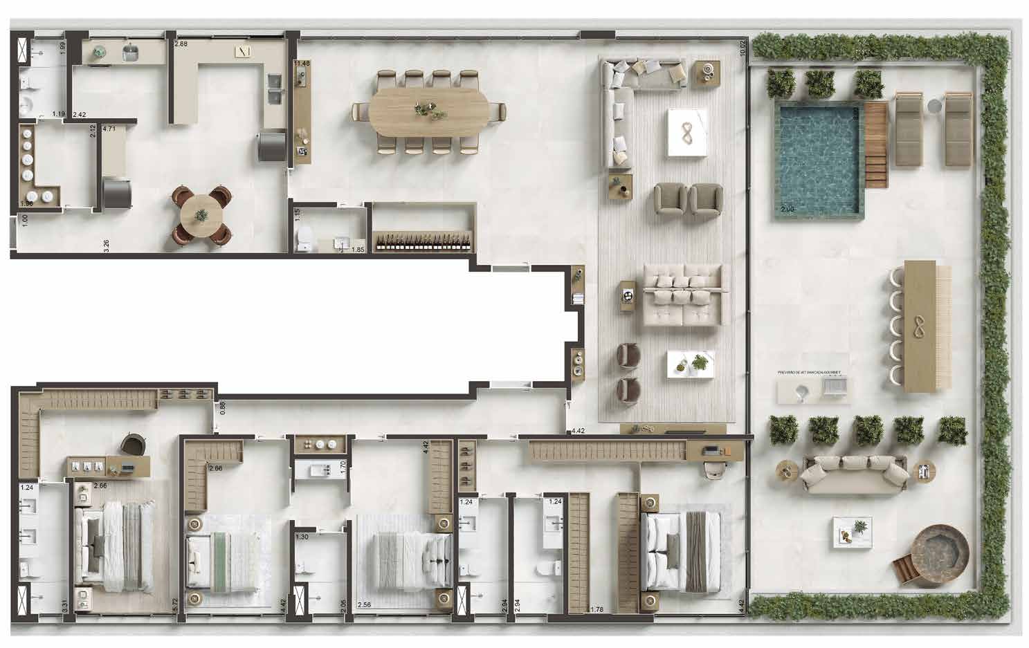 Planta oficial ilustrativa de Penthouses